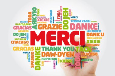 Merci (Fransızca teşekkür ederim) Kelime bulutu