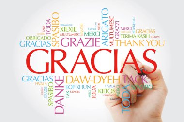 Gracias (İspanyolca teşekkürler) kelime bulut