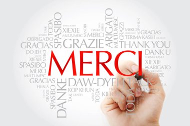 Merci (Fransızca teşekkür ederim) Kelime bulutu