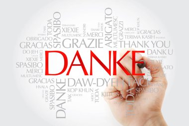 Danke (teşekkür ederim Almanca) kelime bulutu