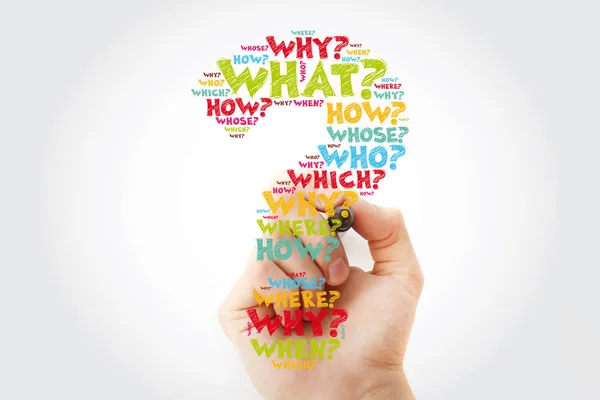 Question mark word cloud background — Stock Photo, Image