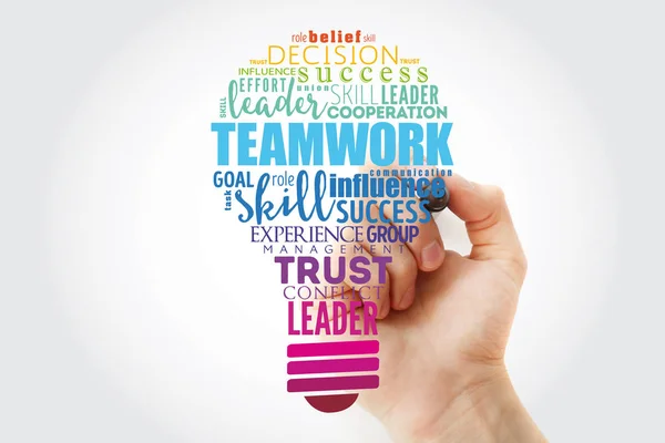Teamwork light bulb word cloud, business concept — Stock Photo, Image