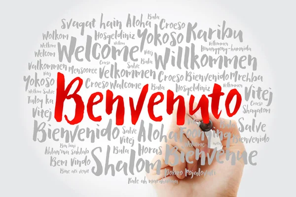 Benvenuto (Welcome in Italian) word cloud