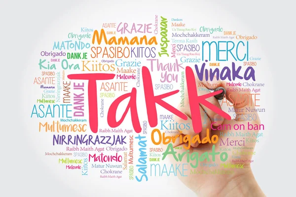 Takk (Gracias en islandés) Word Cloud — Foto de Stock