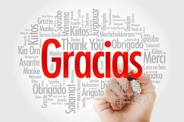 Gracias (Merci en espagnol) mot nuage — Photo