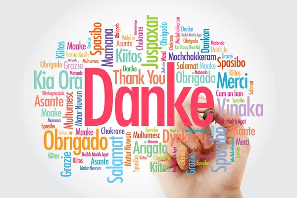 Danke (dank u in het Duits) Word Cloud — Stockfoto