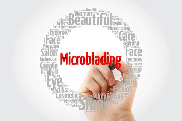 Palabra de Microblading nube collage —  Fotos de Stock