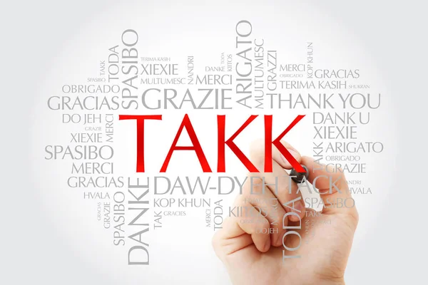 Takk (Gracias en islandés) Word Cloud — Foto de Stock