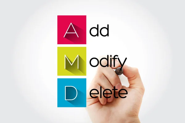 AMD - Add, Modify, Delete acronym with marker