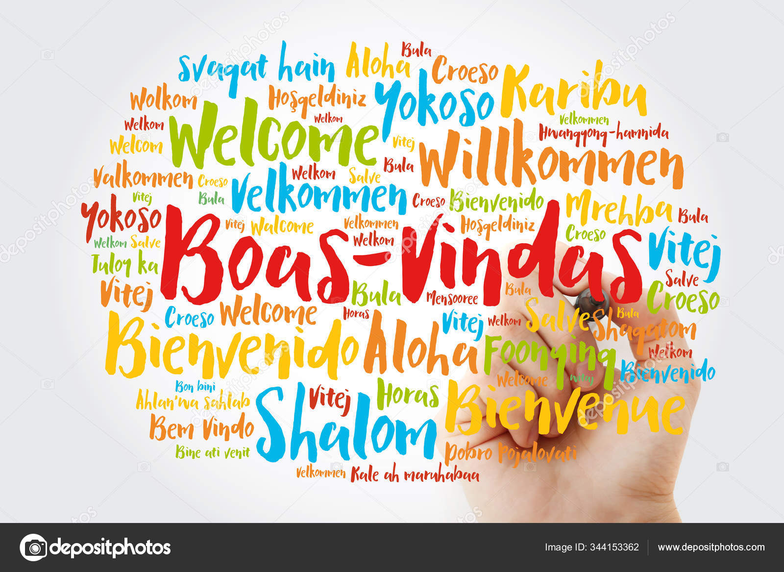 Nuvem de palavras Boas-Vindas com marcador — Foto © dizanna #344153362, image size:1600x1167