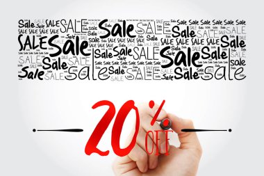 %20 off Satılık kelime bulutu kolaj