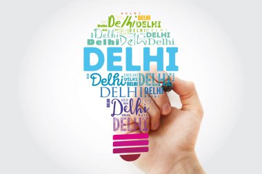 Delhi ampul kelime bulutu, seyahat kavramı