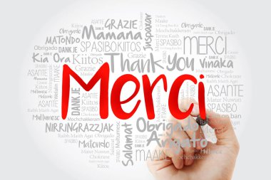 Merci (Fransızca teşekkür ederim) Kelime bulutu