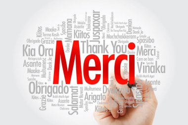 Merci (Fransızca teşekkür ederim) Kelime bulutu