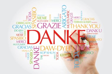 Danke (teşekkür ederim Almanca) kelime bulutu