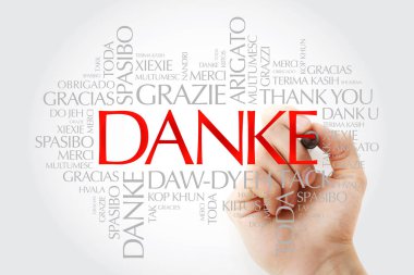 Danke (teşekkür ederim Almanca) kelime bulutu