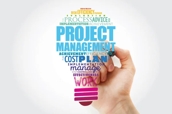 Project Management ampoule mot nuage — Photo