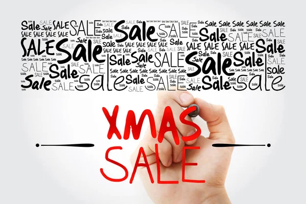 Vánoční prodej slovo cloud koláž — Stock fotografie