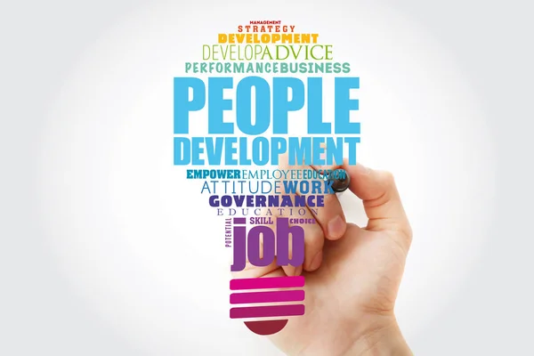 People Development light bulb word cloud — Stock Photo, Image