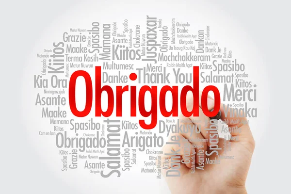 Obrigado (Dank u in het Portugees) Word Cloud — Stockfoto