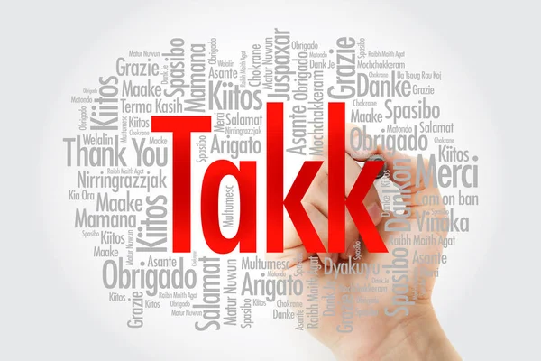 Takk (Grazie in Islandese) Word Cloud — Foto Stock