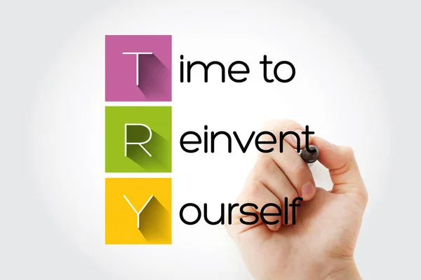 TRY - Time to Reinvent Yourself acronym — Stock Photo, Image
