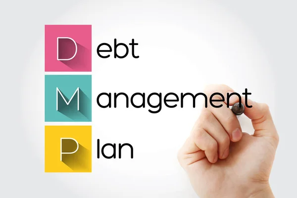Dmp - Akronym plánu řízení dluhu — Stock fotografie