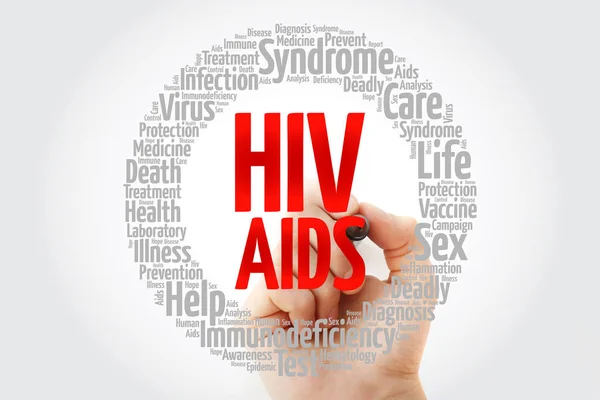 Hiv Aids kelime bulutu işaretleyici, sağlık konsepti — Stok fotoğraf