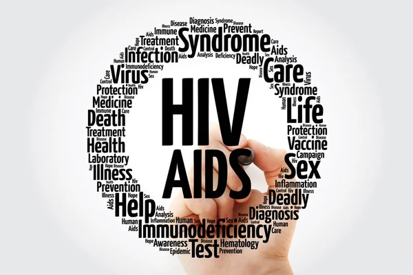 HIV AIDS word cloud with marker, health concept — Stock Photo, Image