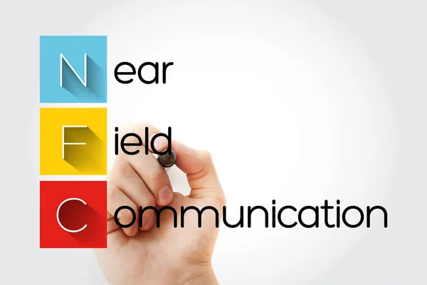NFC - Akronim Near Field Communication — Stok Foto
