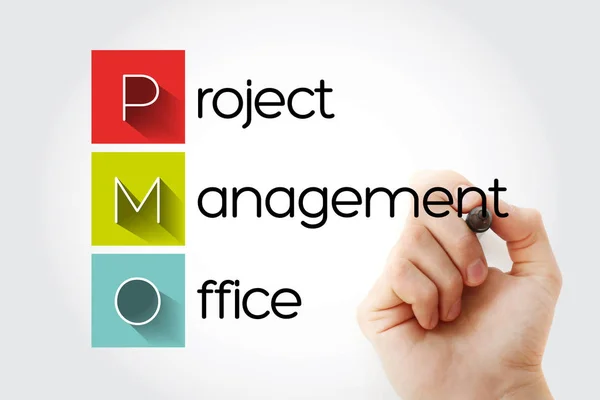 Pmo - Projektová manažerská kancelář zkratka — Stock fotografie