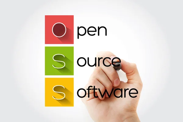 OSS - acrónimo de software de código aberto — Fotografia de Stock