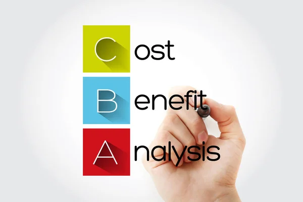 CBA - Acronimo di analisi costi-benefici con marcatore — Foto Stock