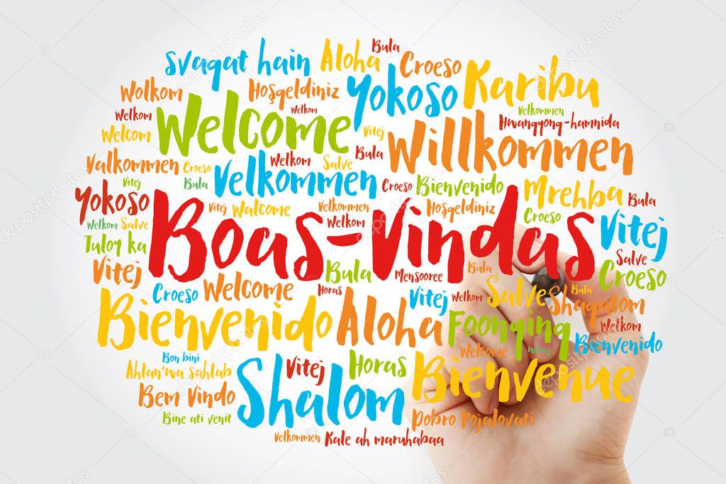 Boas-Vindas word cloud with marker