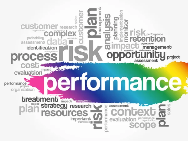 Performance Word Cloud Collage Concetto Business — Vettoriale Stock