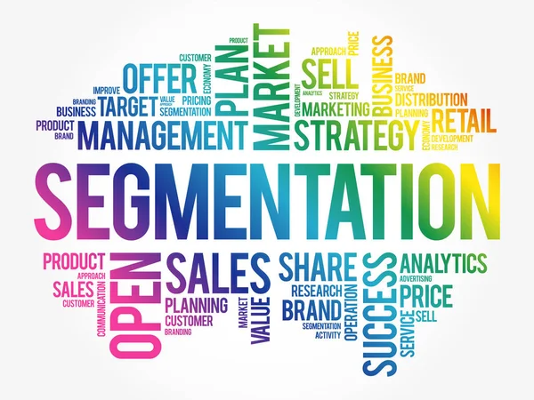 Segmentation Word Cloud Collage Business Concept — Stock Vector