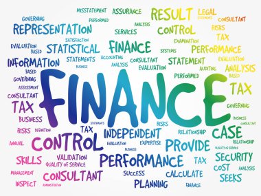 FINANCE kelime bulut, iş konsepti