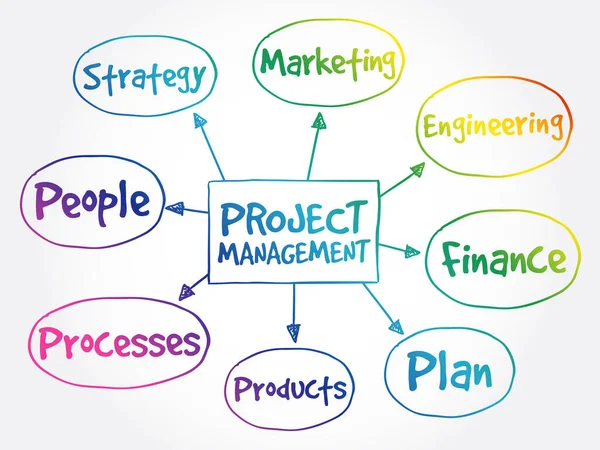 Mapa Mental Gestión Proyectos Concepto Negocio — Archivo Imágenes Vectoriales