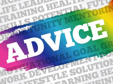 Tavsiye kelime bulut kolajı, iş konsepti geçmişi