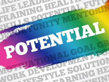 Potansiyel kelime bulut kolajı, iş konsepti geçmişi