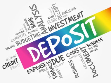 Mevduat kelimesi bulut kolajı, iş konsepti geçmişi