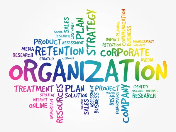 Organization Word Cloud Business Concept — Stock Vector