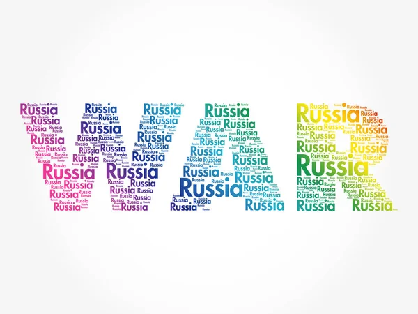 Russia War Terrorism Concept Word Cloud Vector Background — Stock Vector