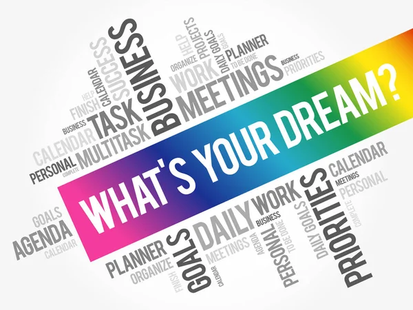 What Your Dream Слово Облако Коллаж Бизнес Концепция Фона — стоковый вектор