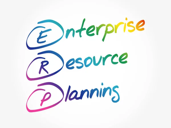 Erp Enterprise Resource Planning Nazwa Firmy — Wektor stockowy