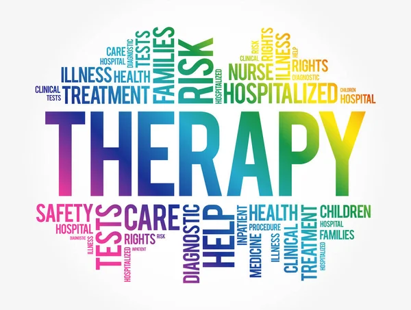 Therapy Word Cloud Collage Health Concept Background — Stock Vector