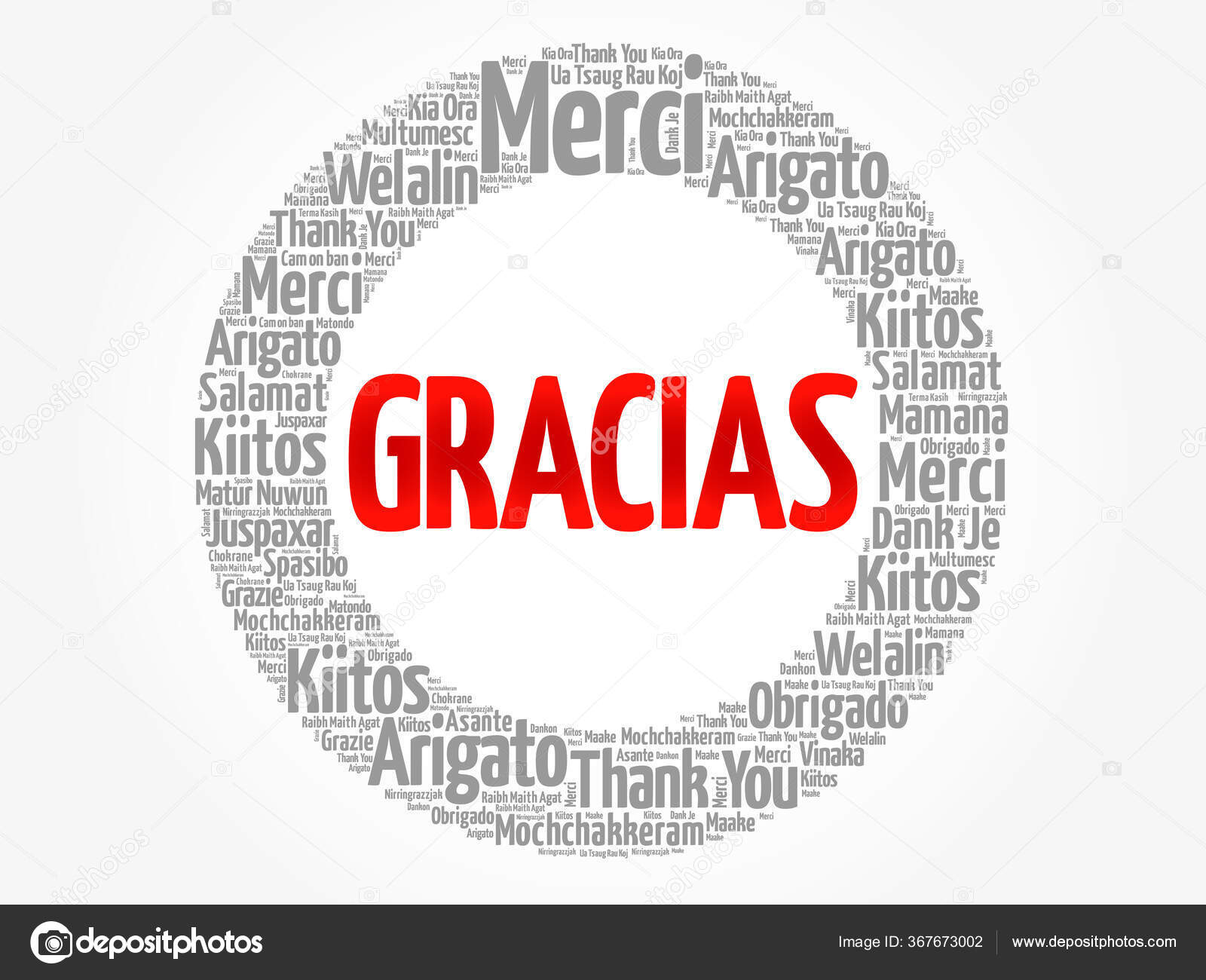 Gracias Thank You Spanish Word Cloud Background All Languages Multilingual Stock Vector C Dizanna 367673002