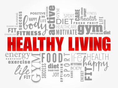 Sağlıklı Yaşayan Kelimeler Bulut Kolajı, Sağlık Konsepti