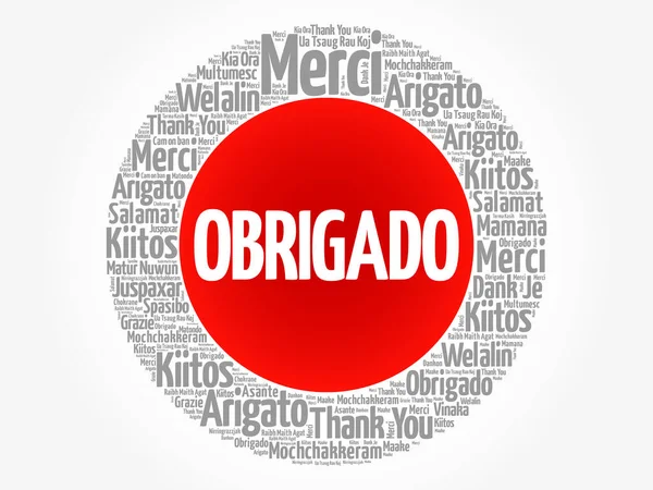 Obrigado Obrigado Português Word Cloud Diferentes Idiomas —  Vetores de Stock