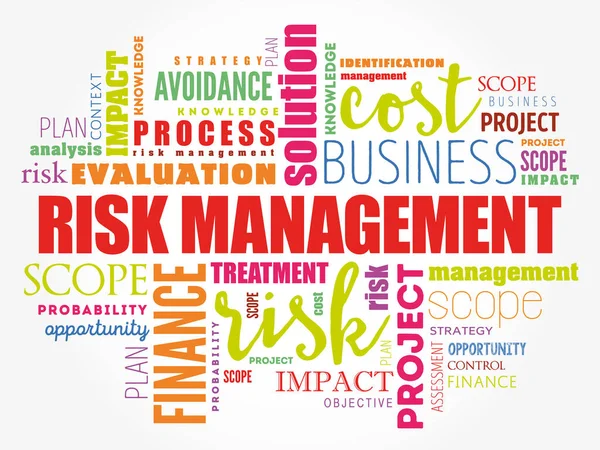 Word Cloud Risk Management Articoli Correlati Sfondo — Vettoriale Stock